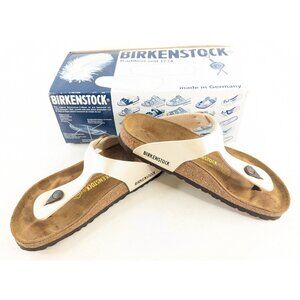 Birkenstock Gizeh Women's Sandals US 8 White Pearl Antique Lace Birko-Flor